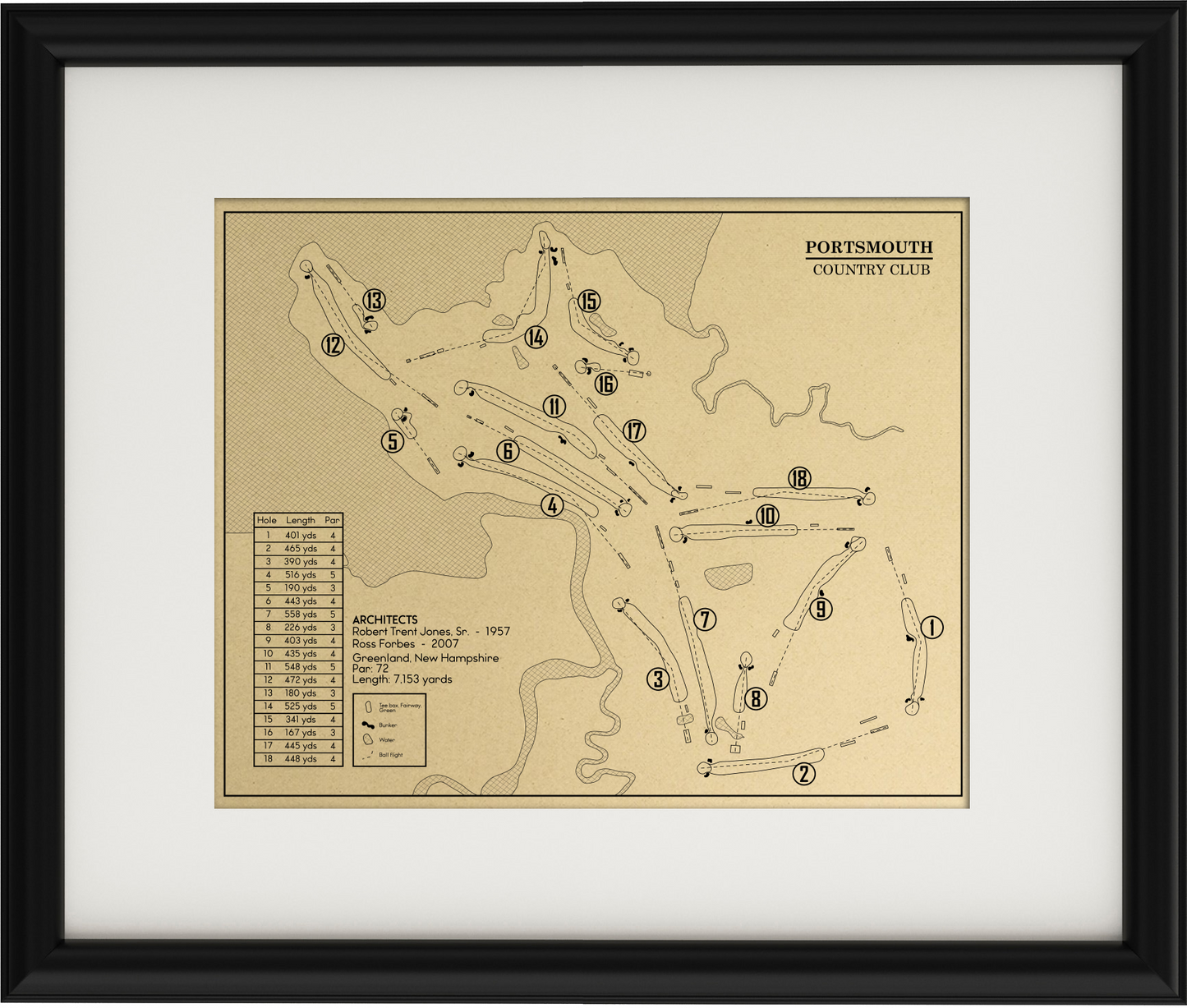 Portsmouth Country Club Outline (Print)