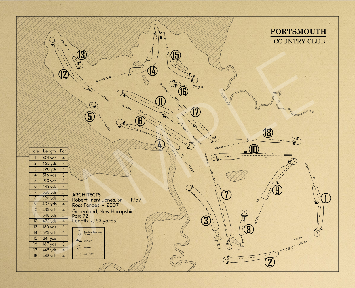 Portsmouth Country Club Outline (Print)