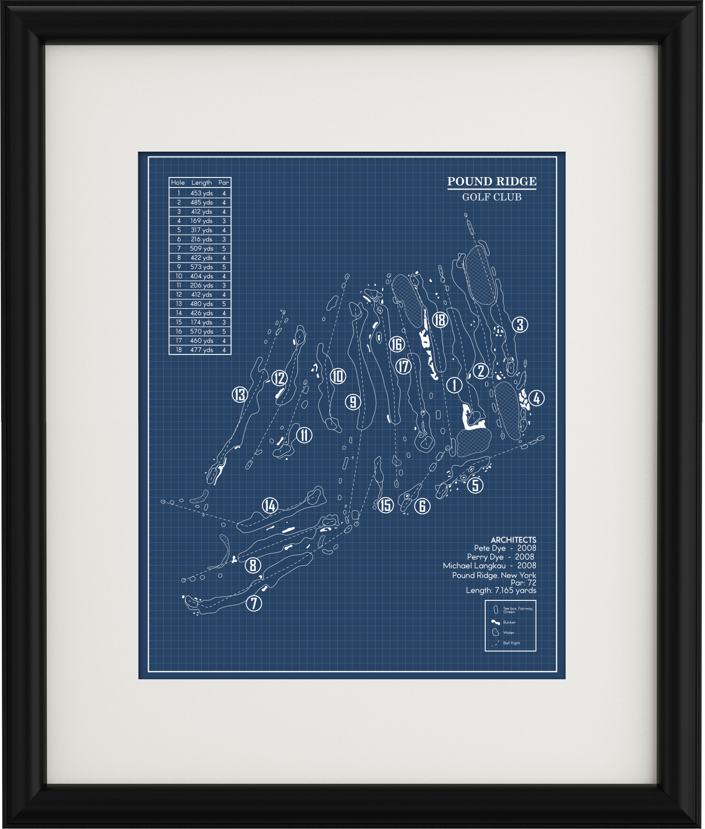 Pound Ridge Golf Club Blueprint (Print)