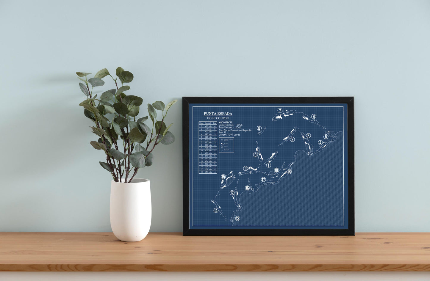 Punta Espada Golf Course Blueprint (Print)