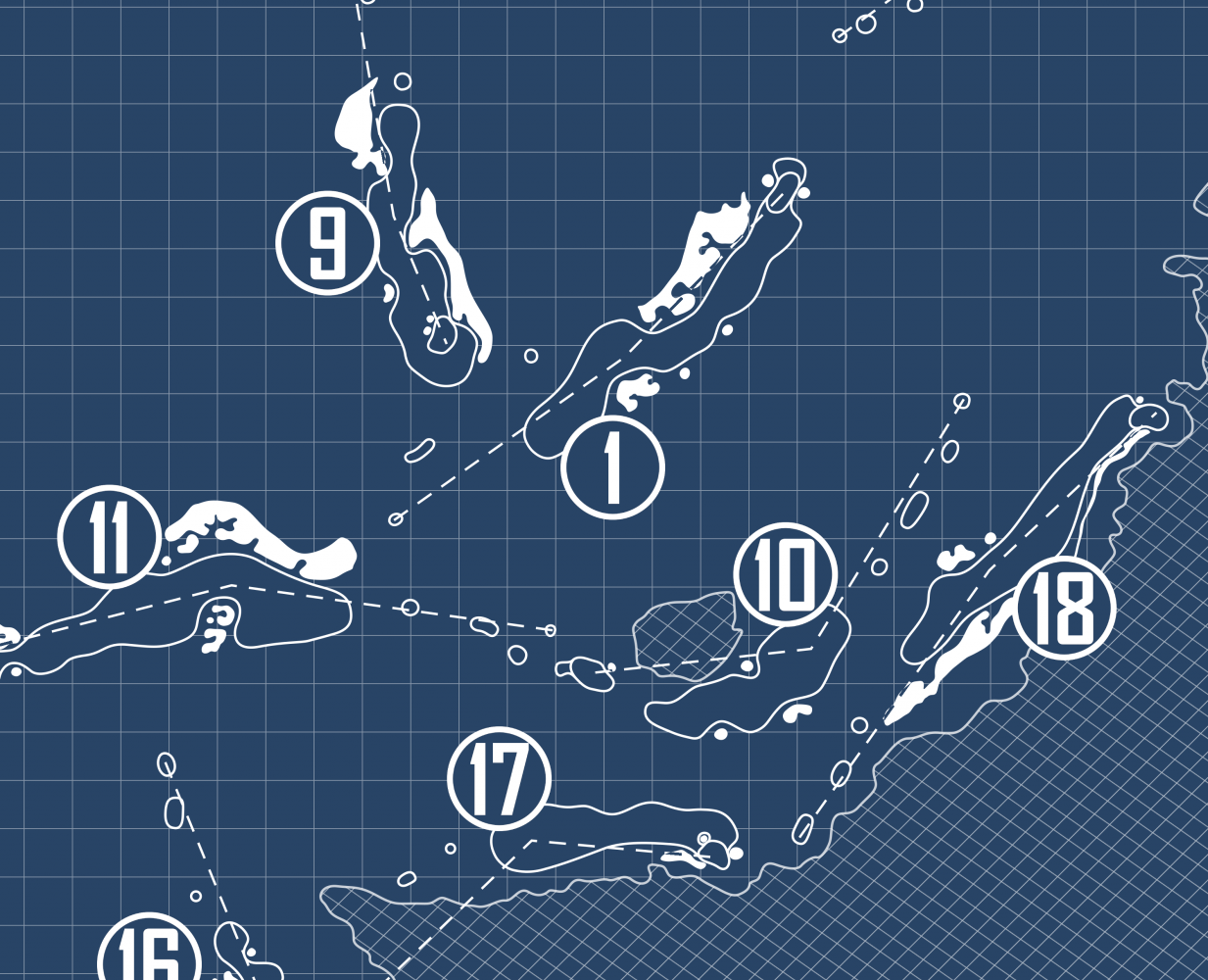 Punta Espada Golf Course Blueprint (Print)