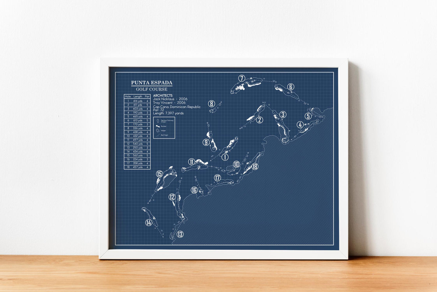 Punta Espada Golf Course Blueprint (Print)