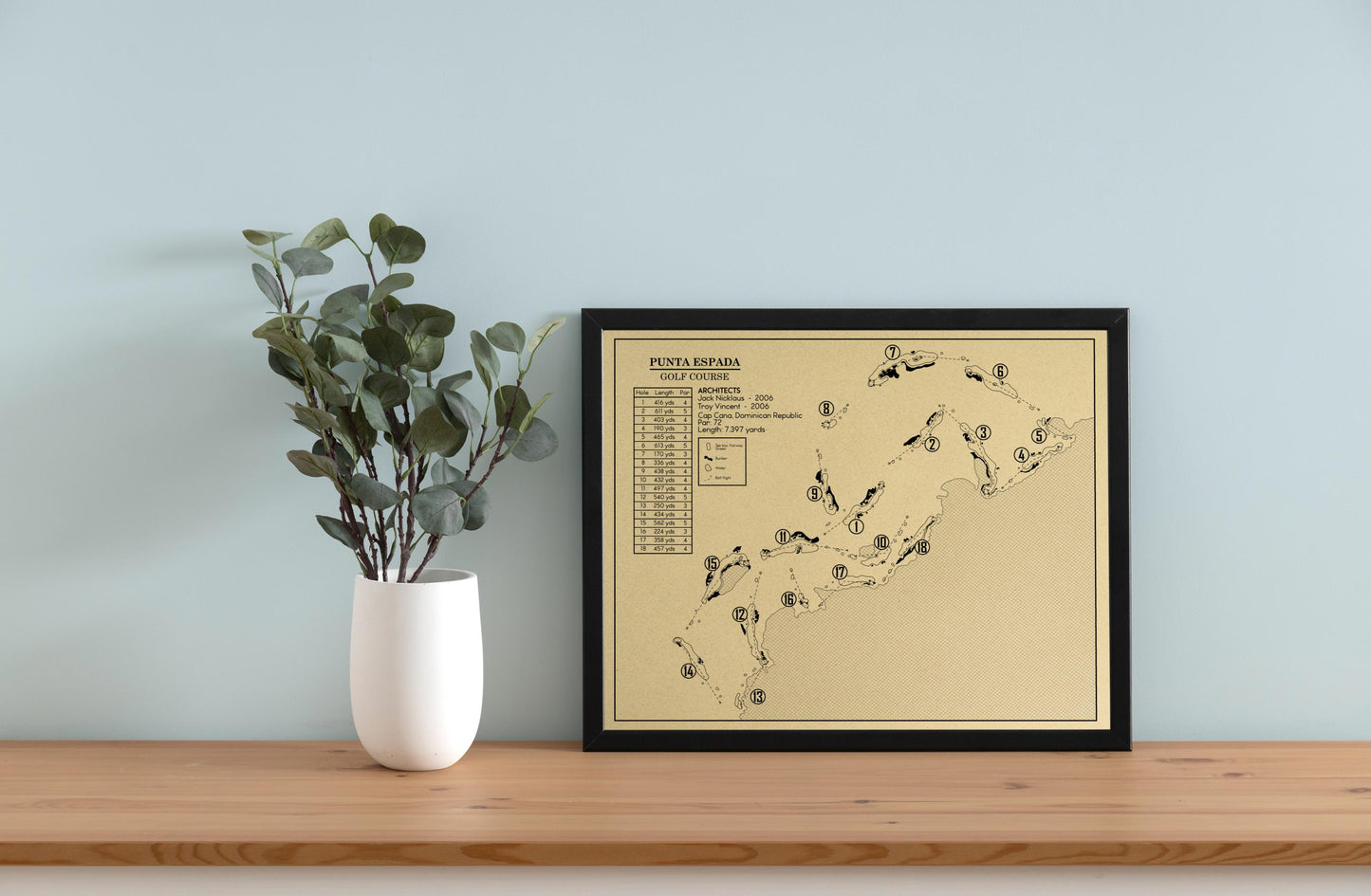 Punta Espada Golf Course Outline (Print)