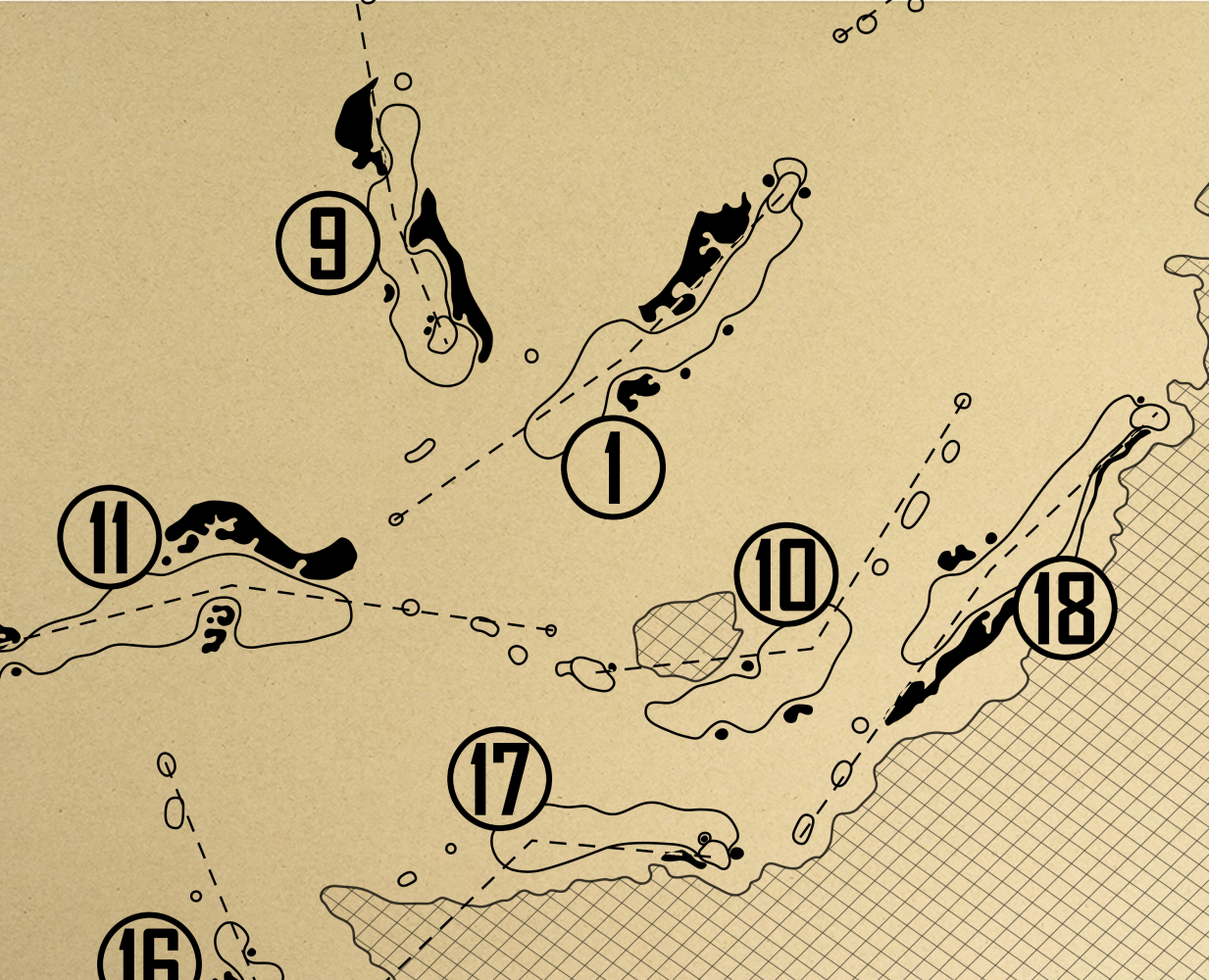 Punta Espada Golf Course Outline (Print)