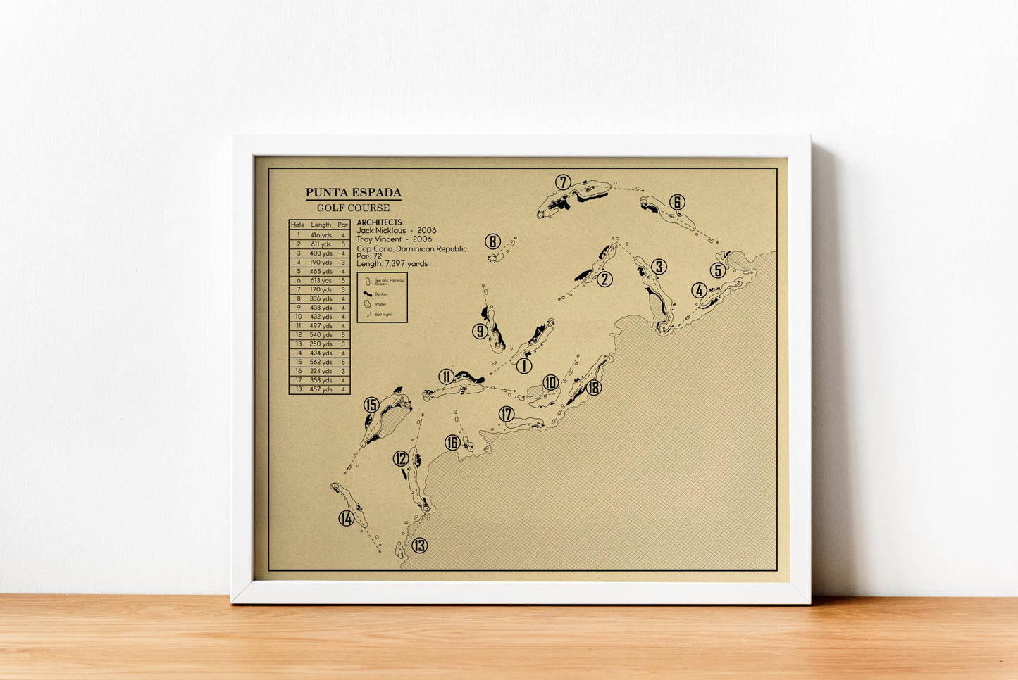 Punta Espada Golf Course Outline (Print)