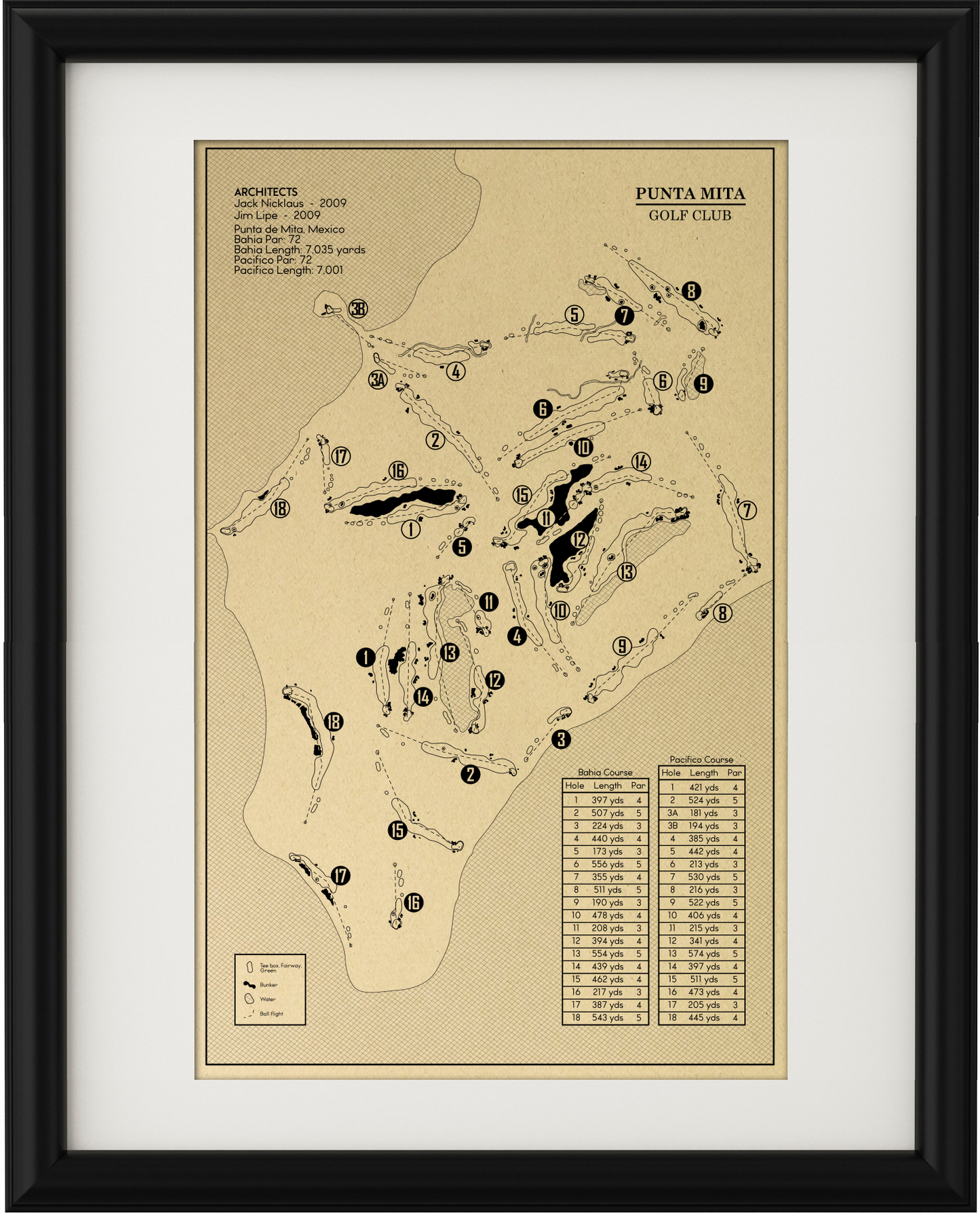 Punta Mita Golf Club Outline (Print)
