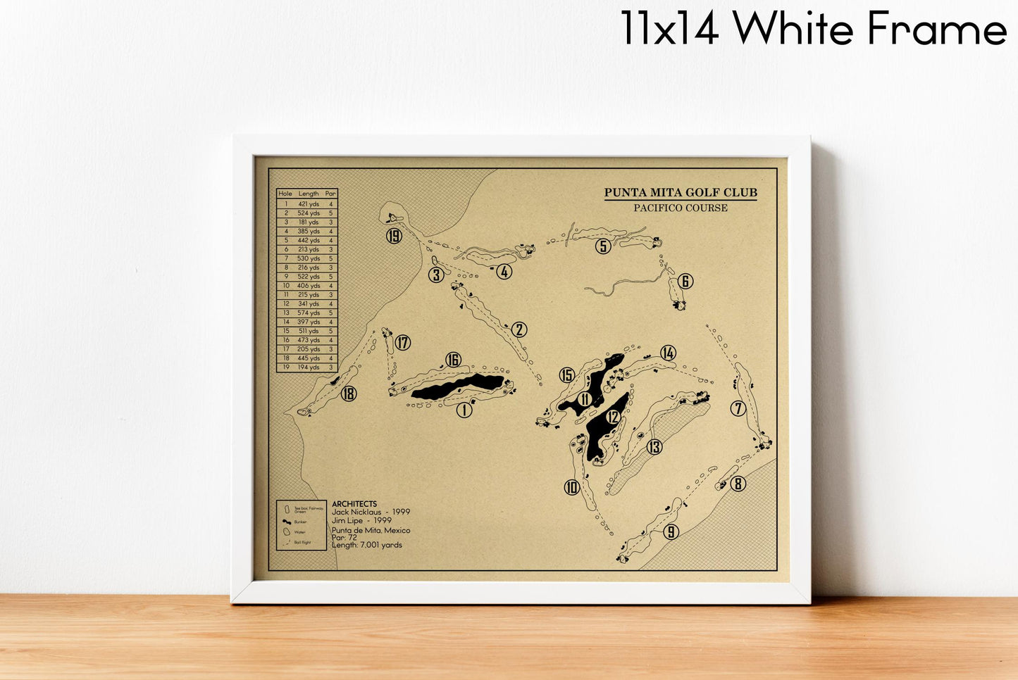 Punta Mita Golf Club Pacifico Course Outline (Print)