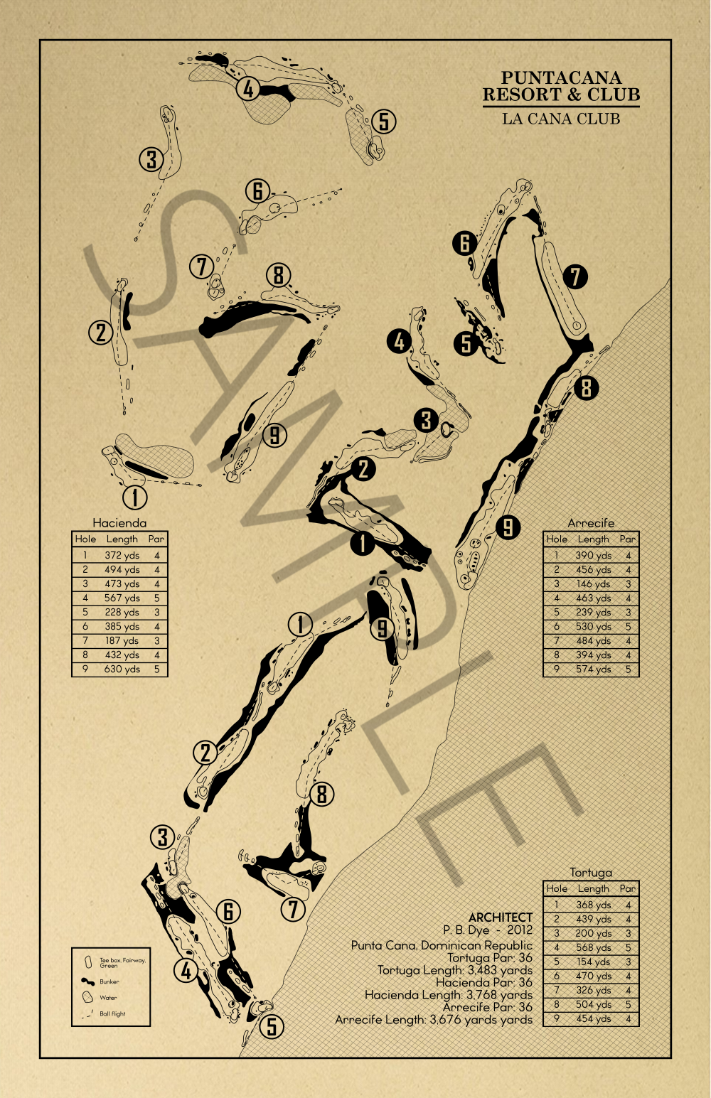 Puntacana Resort & Club - La Cana ClubOutline (Print)