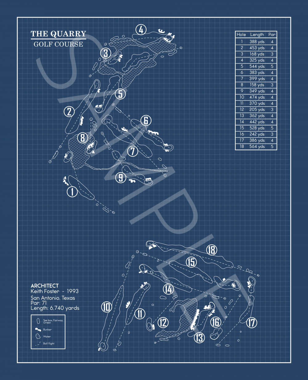The Quarry Golf Course Blueprint (Print)