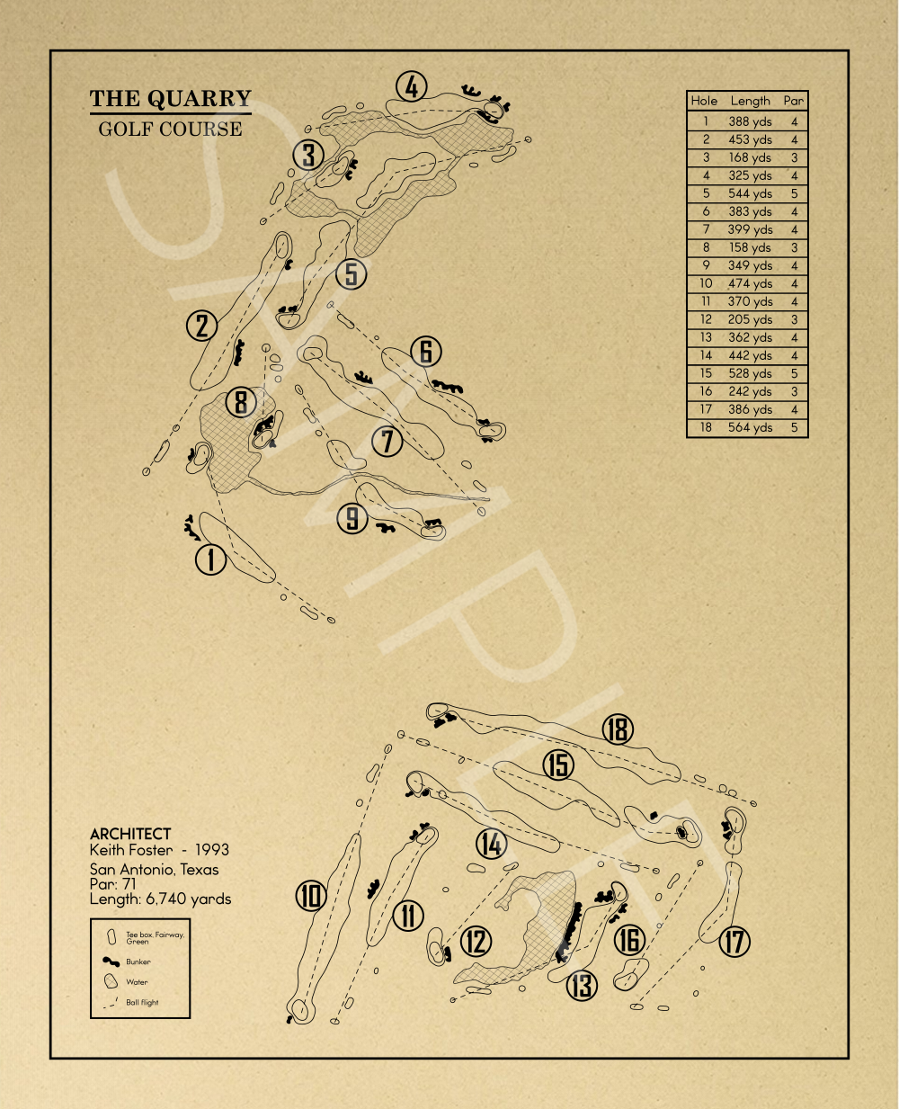 The Quarry Golf Course Outline (Print)