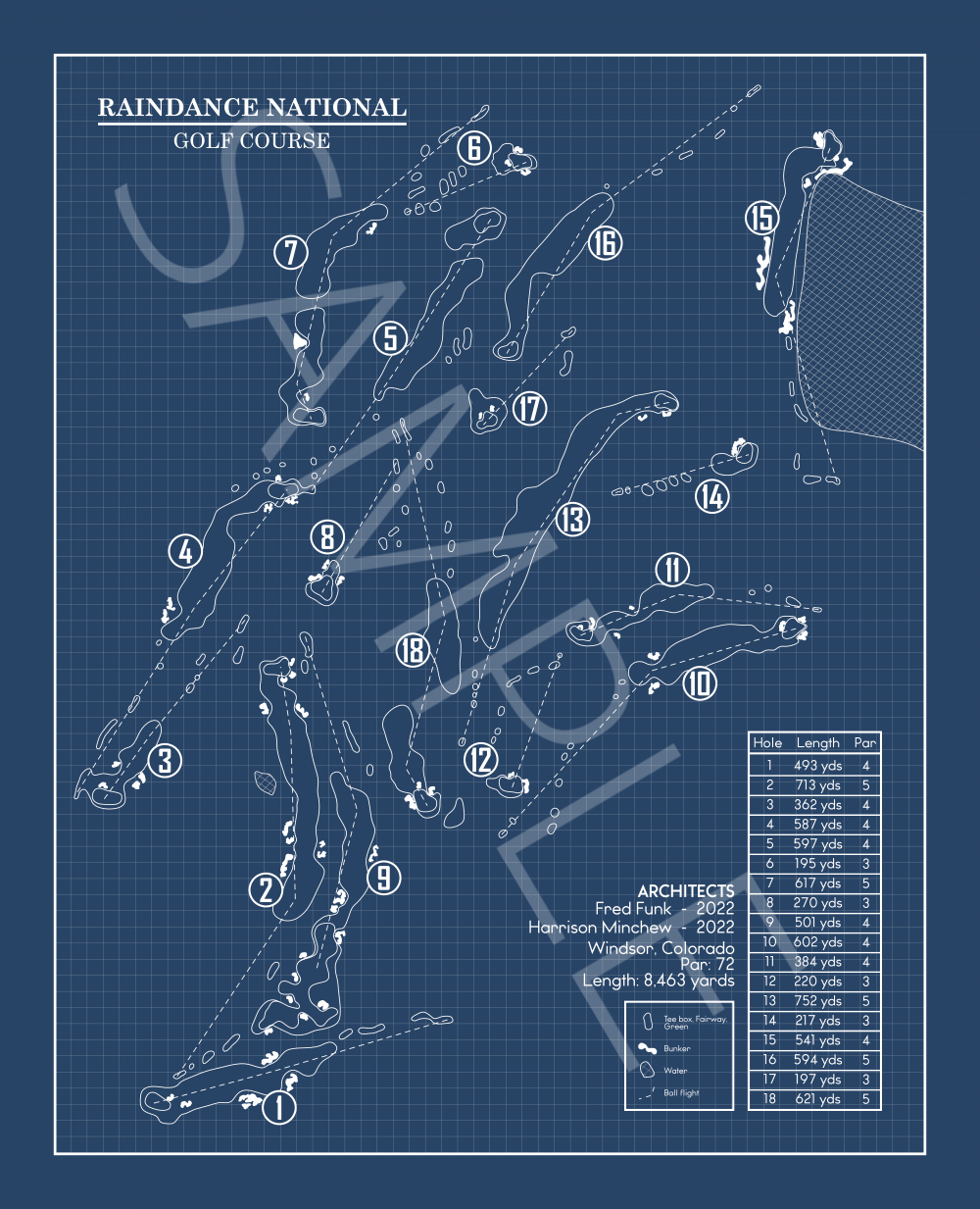 Raindance National Golf Course Blueprint (Print)
