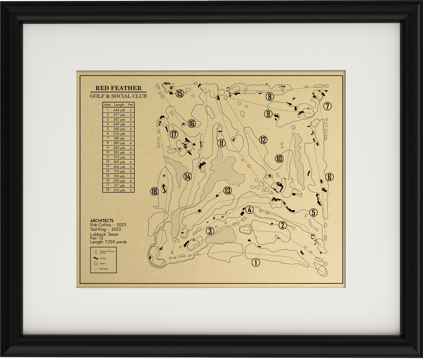 Red Feather Golf & Social Club Outline (Print)