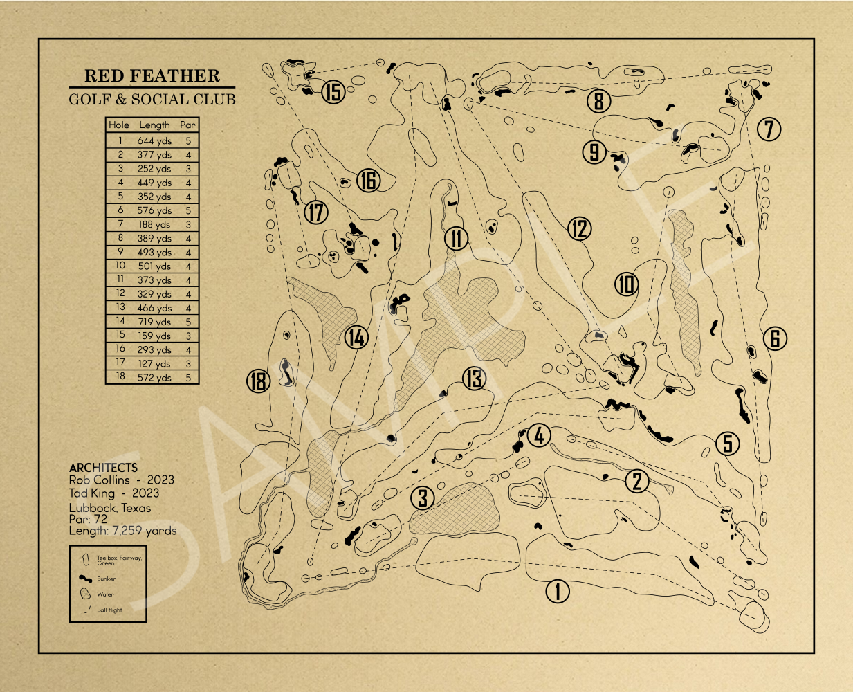 Red Feather Golf & Social Club Outline (Print)
