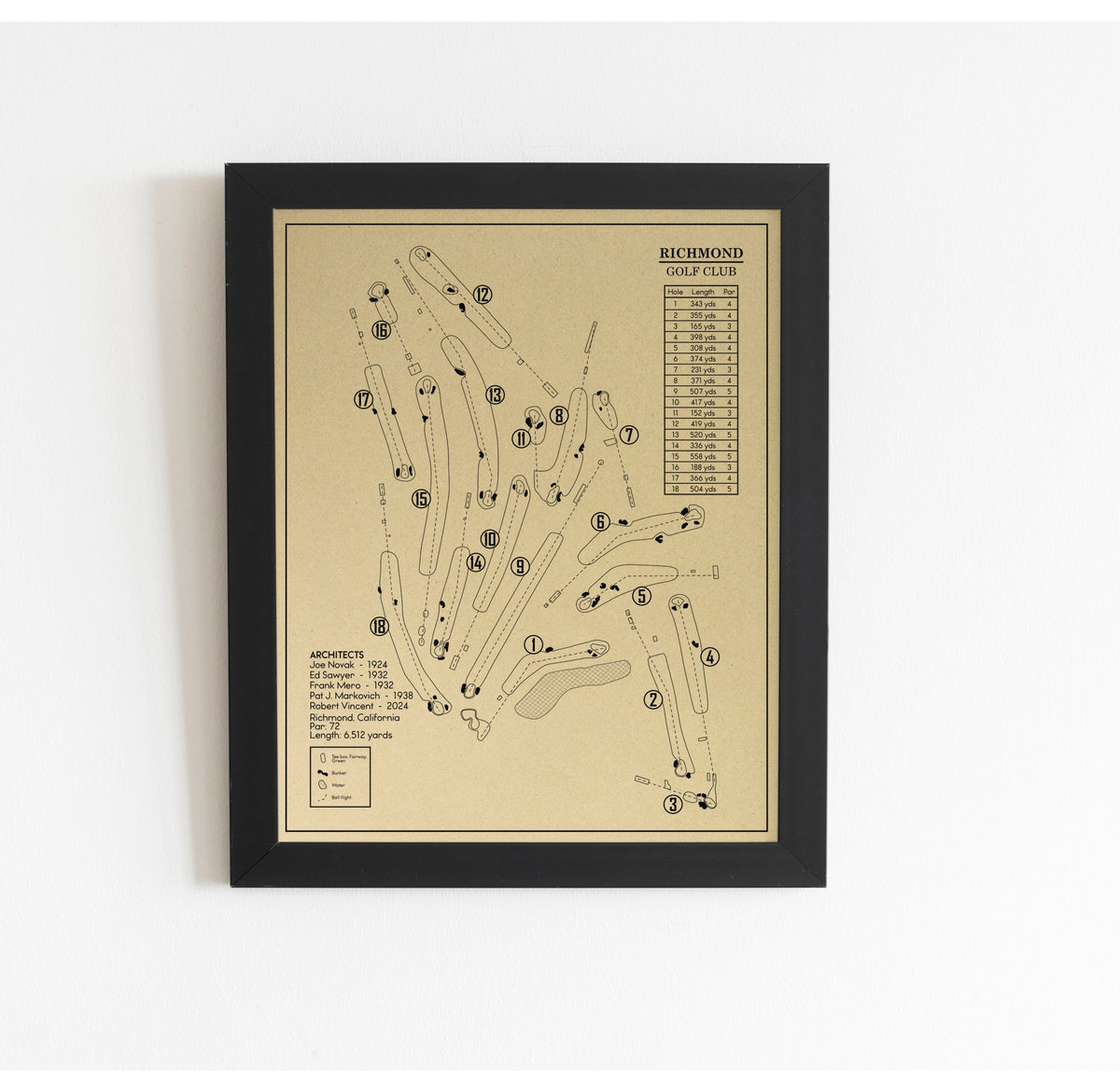 Richmond Golf Club Outline (Print)