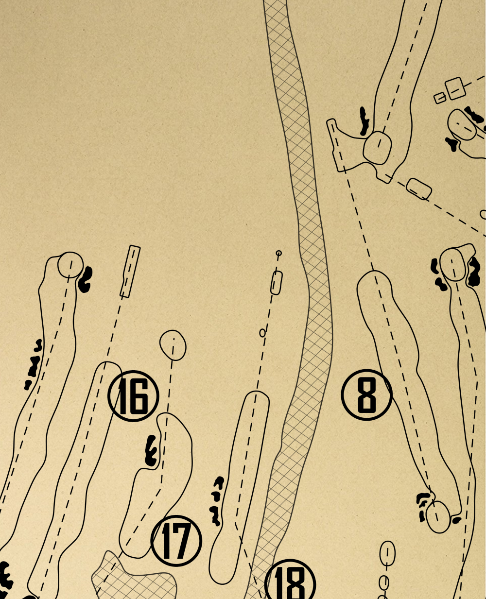 Rockaway River Country Club Outline (Print)