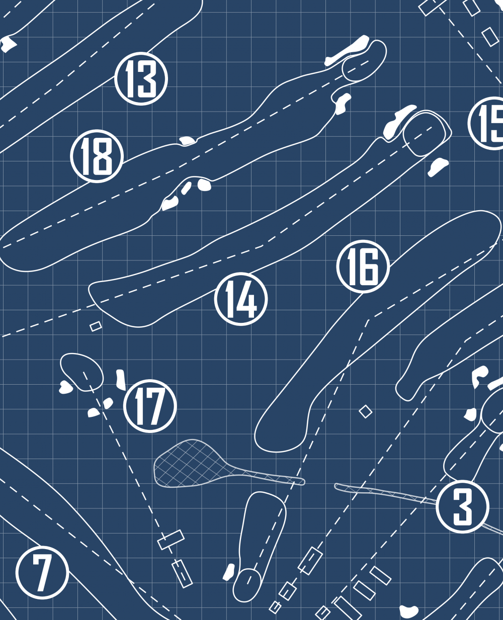 Rolling Road Golf Club Blueprint (Print)