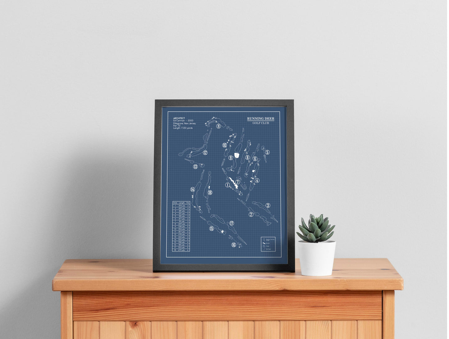 Running Deer Golf Club Blueprint (Print)