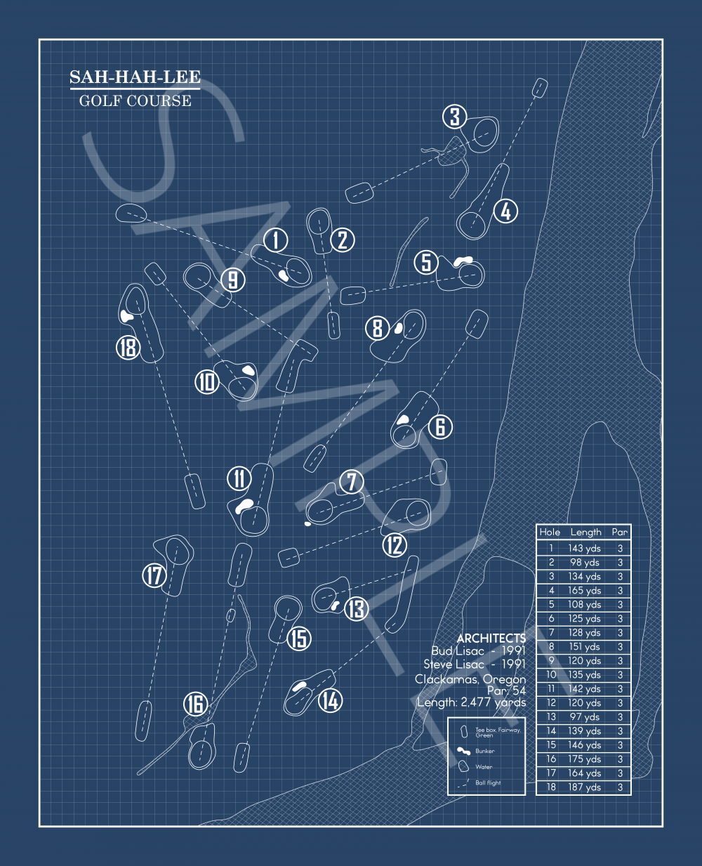 Sah-Hah-Lee Golf Course Blueprint (Print)