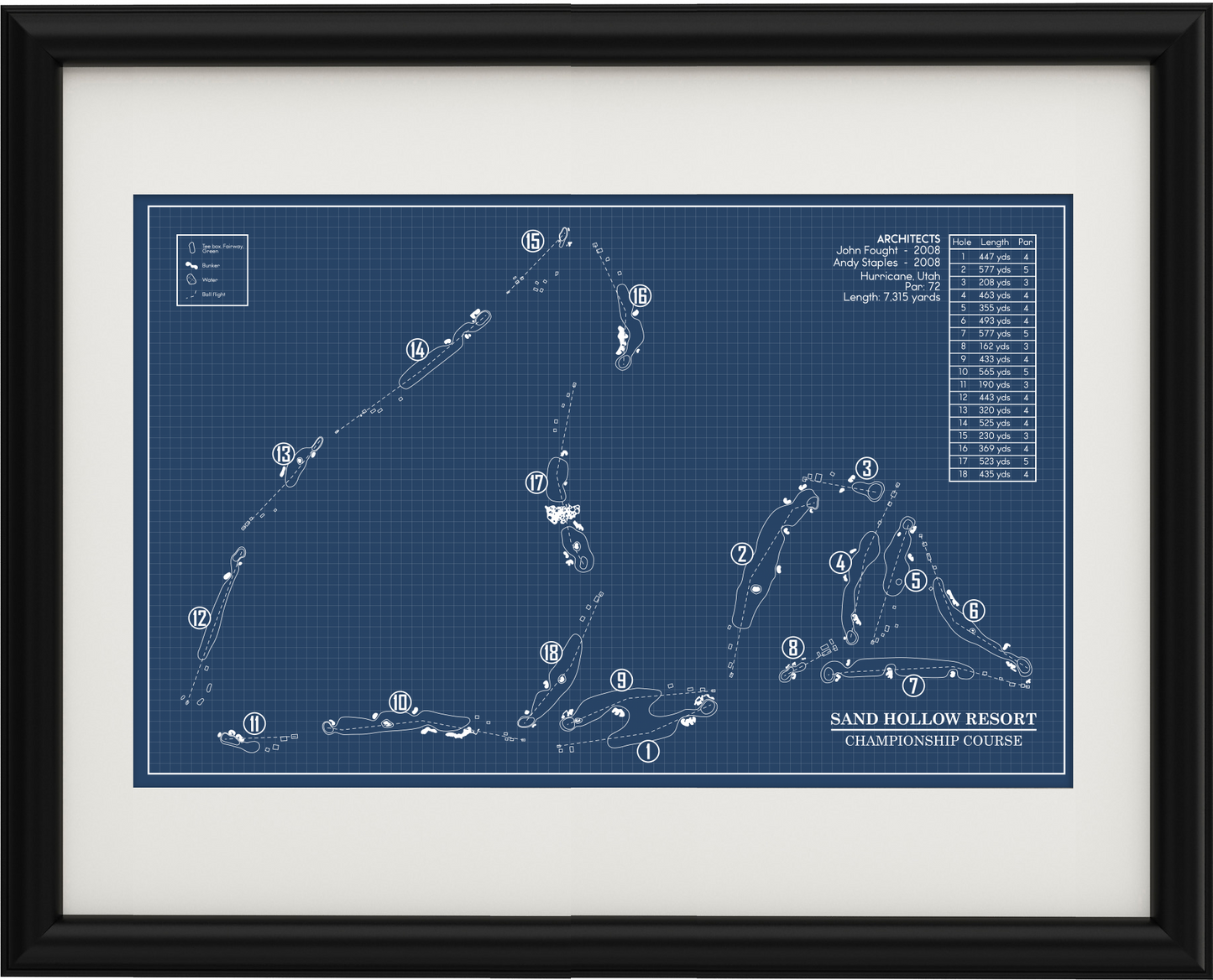 Sand Hollow Resort Championship Course Blueprint (Print)