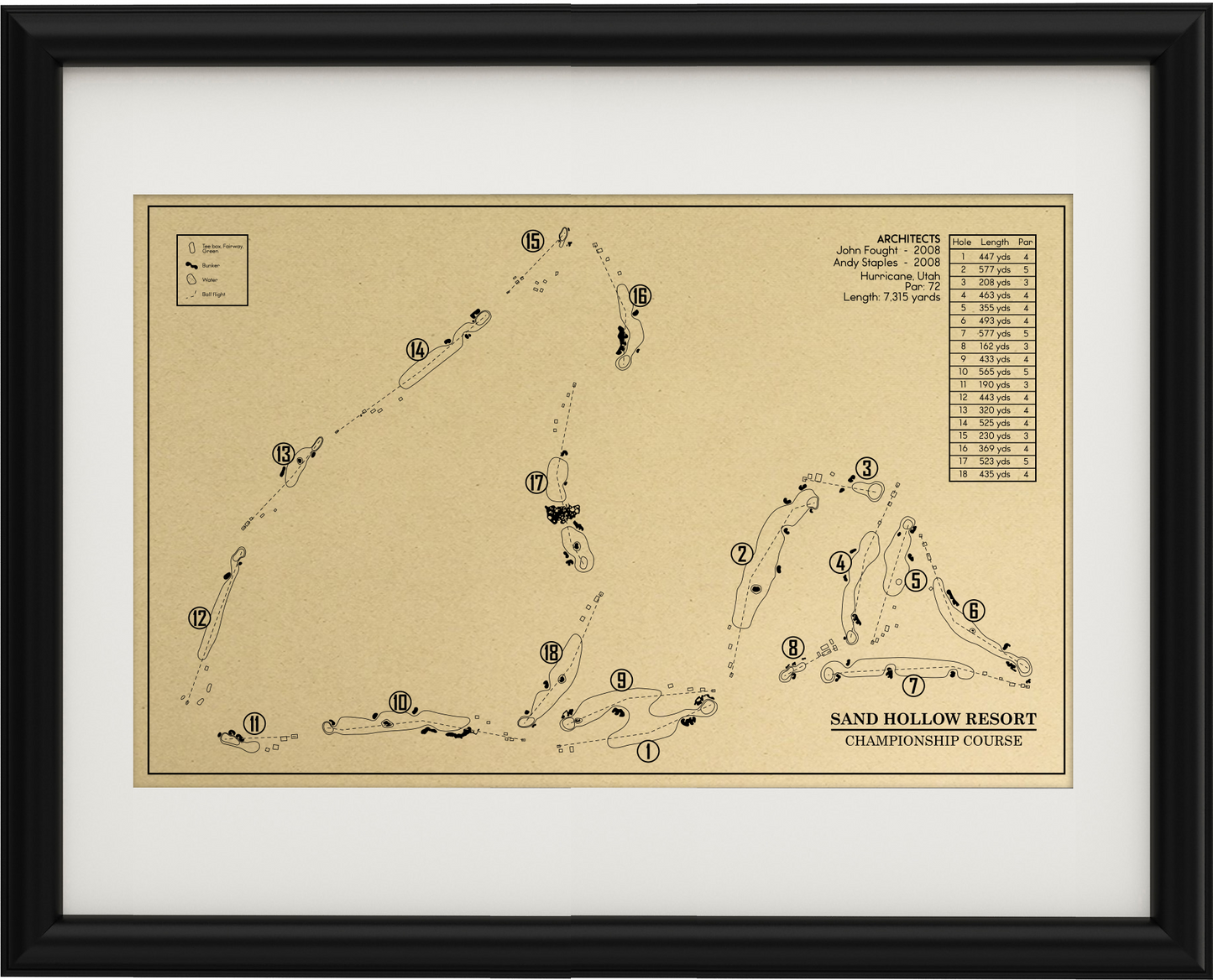 Sand Hollow Resort Championship Course Outline (Print)