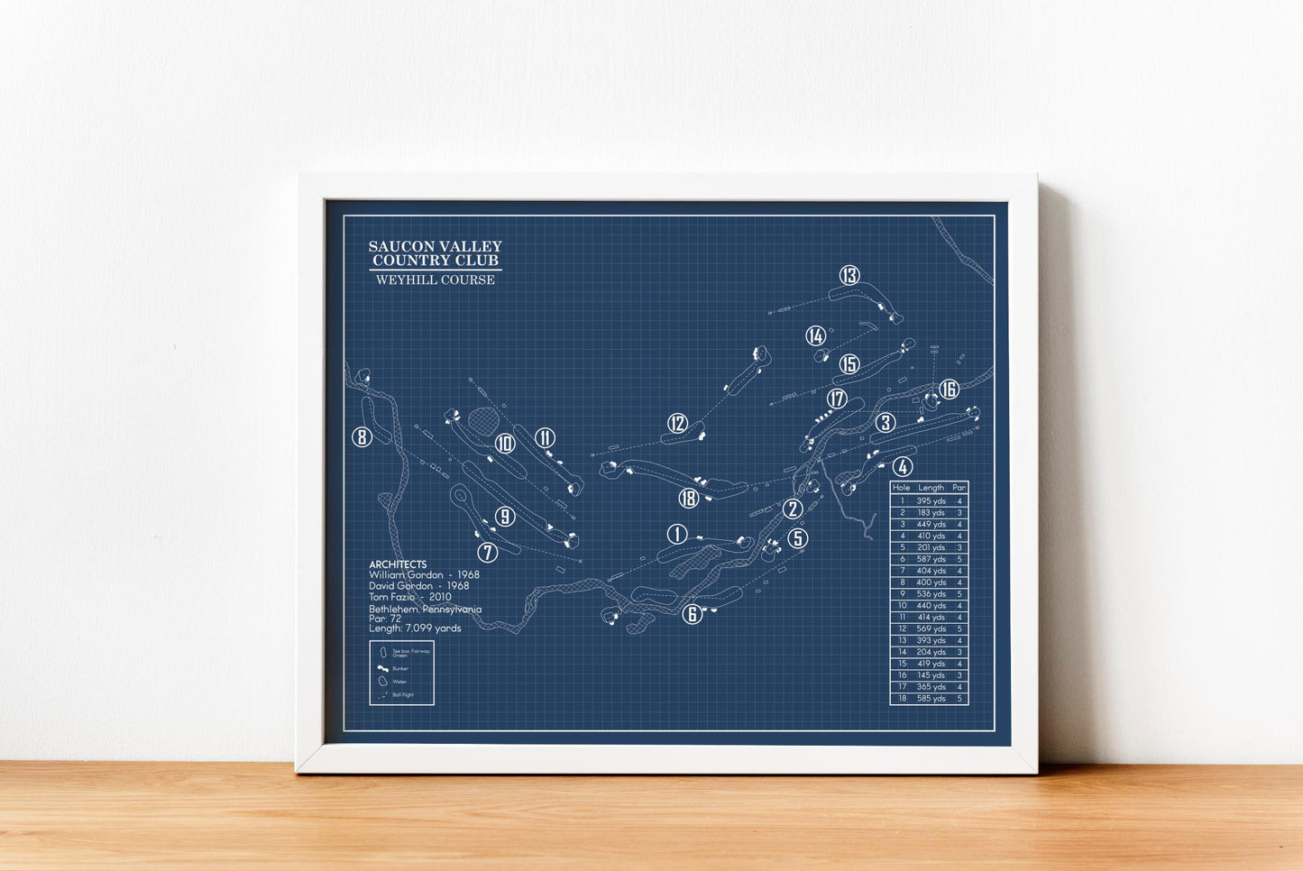 Saucon Valley Country Club Weyhill Course Blueprint (Print)