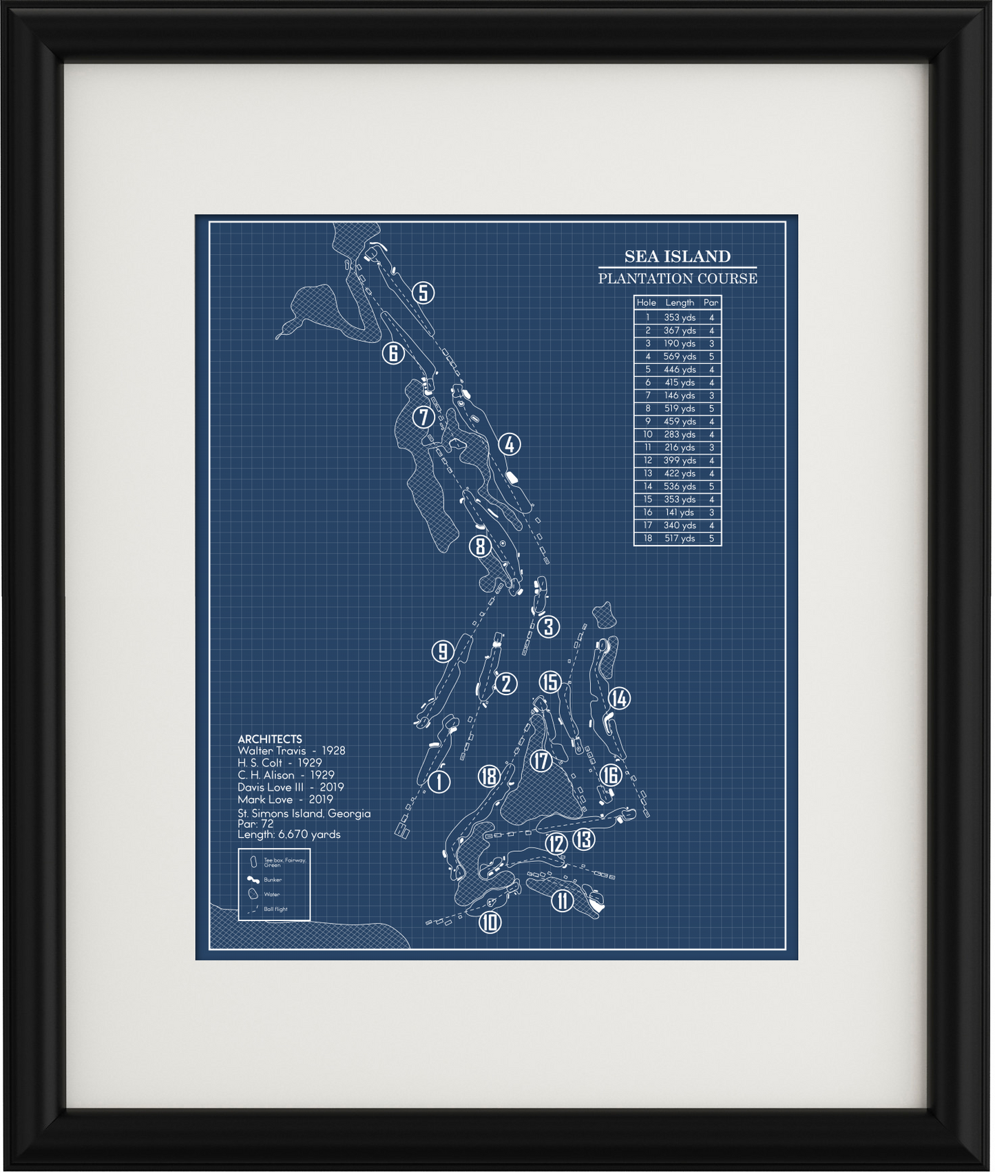 Plantation at Sea Island Golf Club Blueprint (Print)