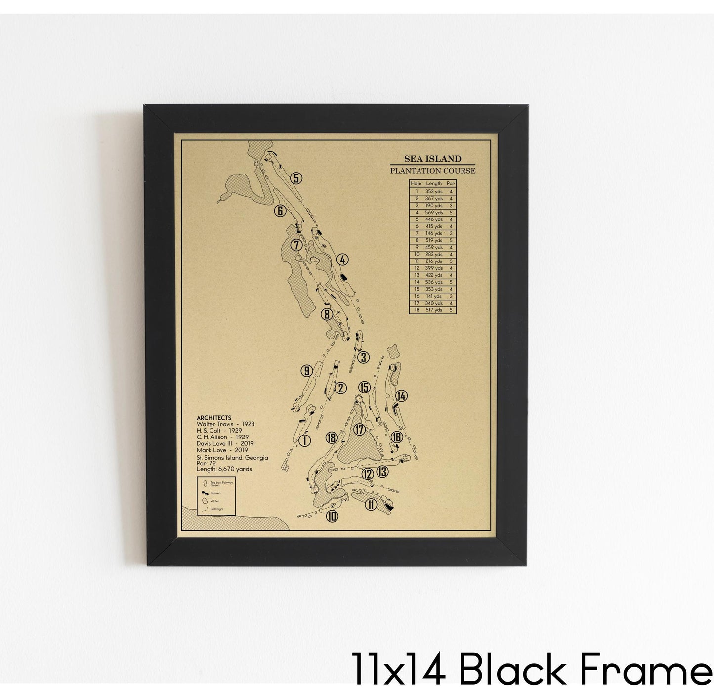 Plantation at Sea Island Golf Club Outline (Print)