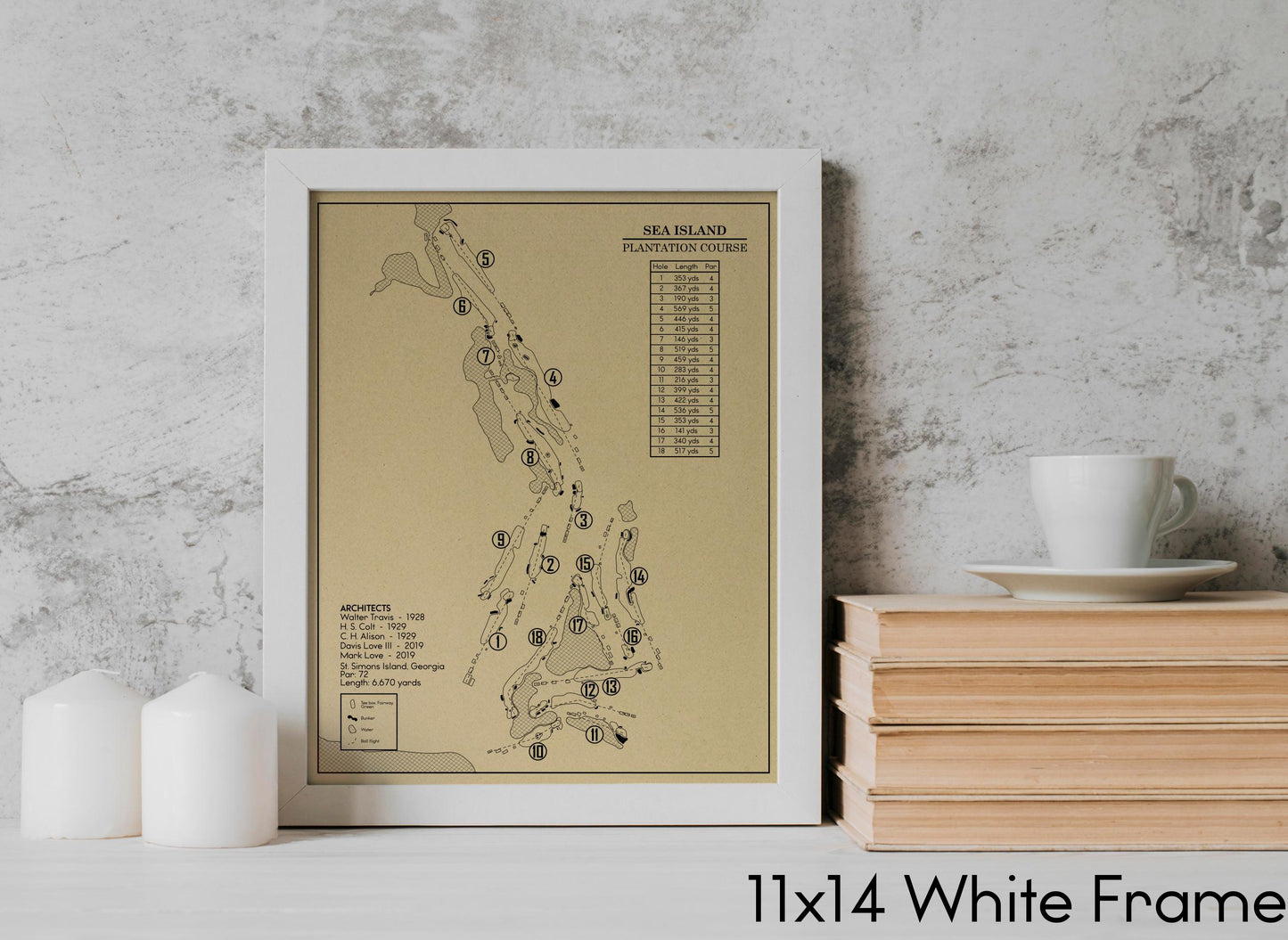 Plantation at Sea Island Golf Club Outline (Print)
