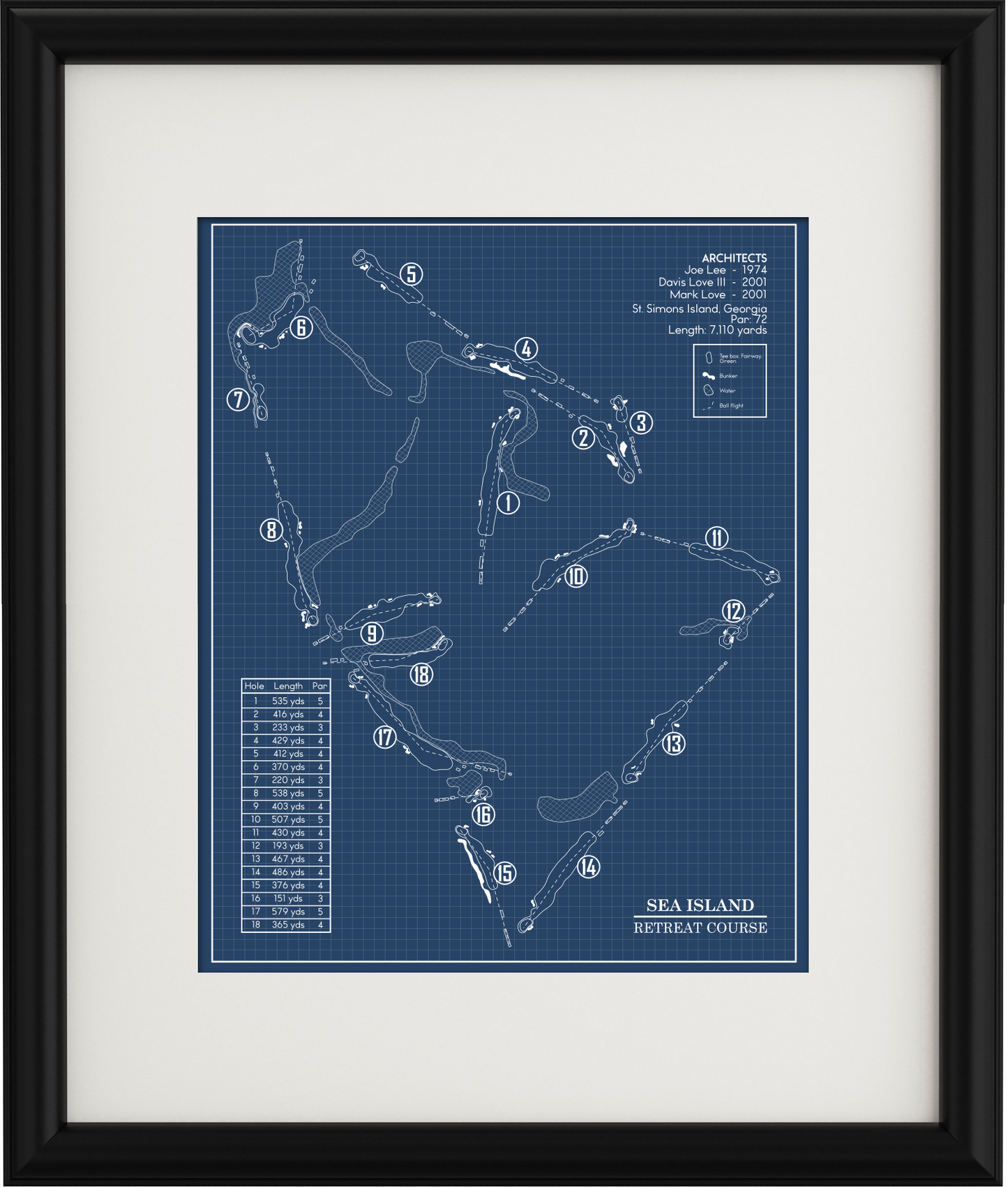 Retreat at Sea Island Golf Club Blueprint (Print)
