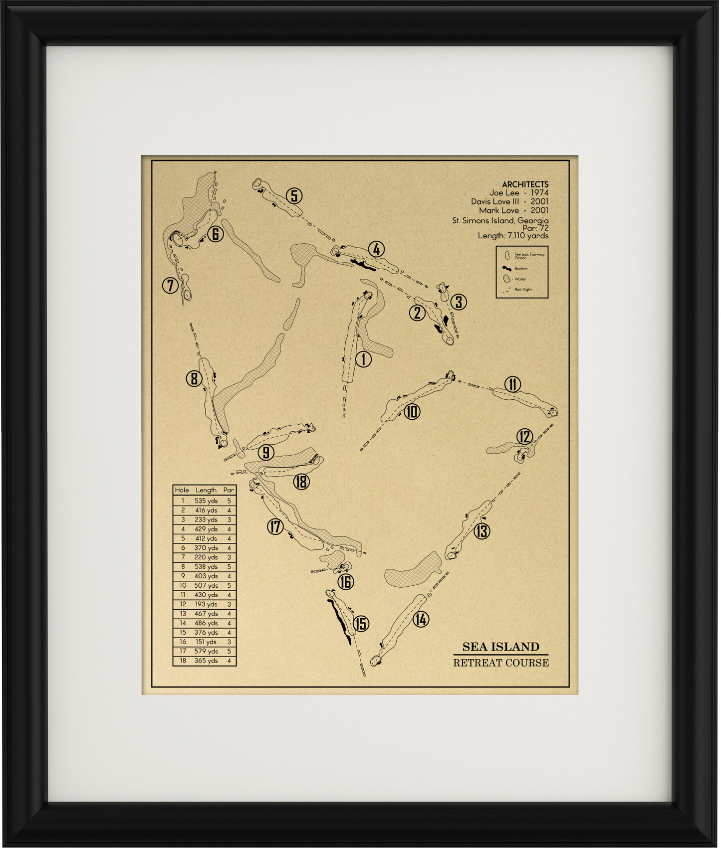 Retreat at Sea Island Golf Club Outline (Print)