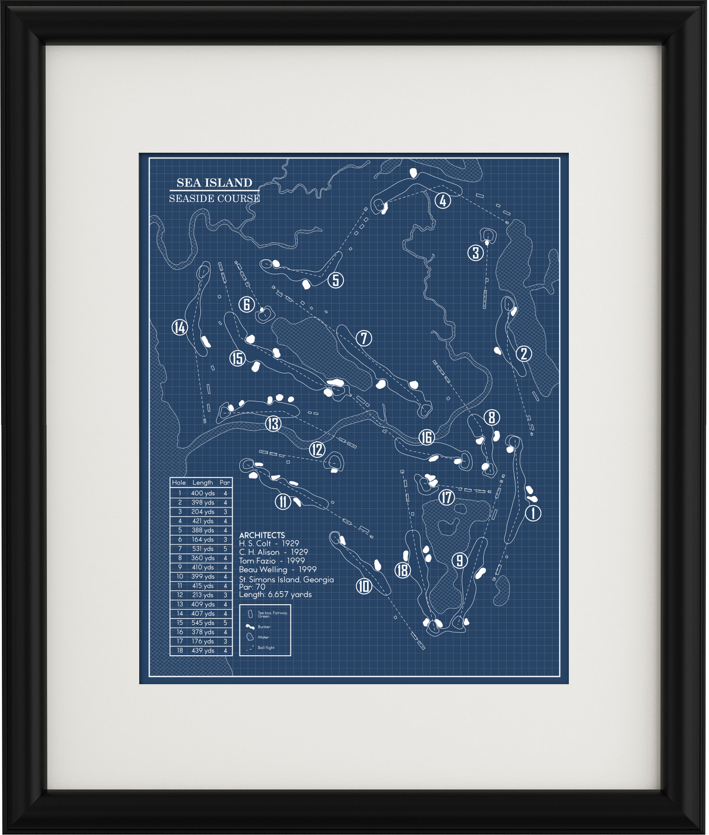 Seaside at Sea Island Golf Club Blueprint (Print)