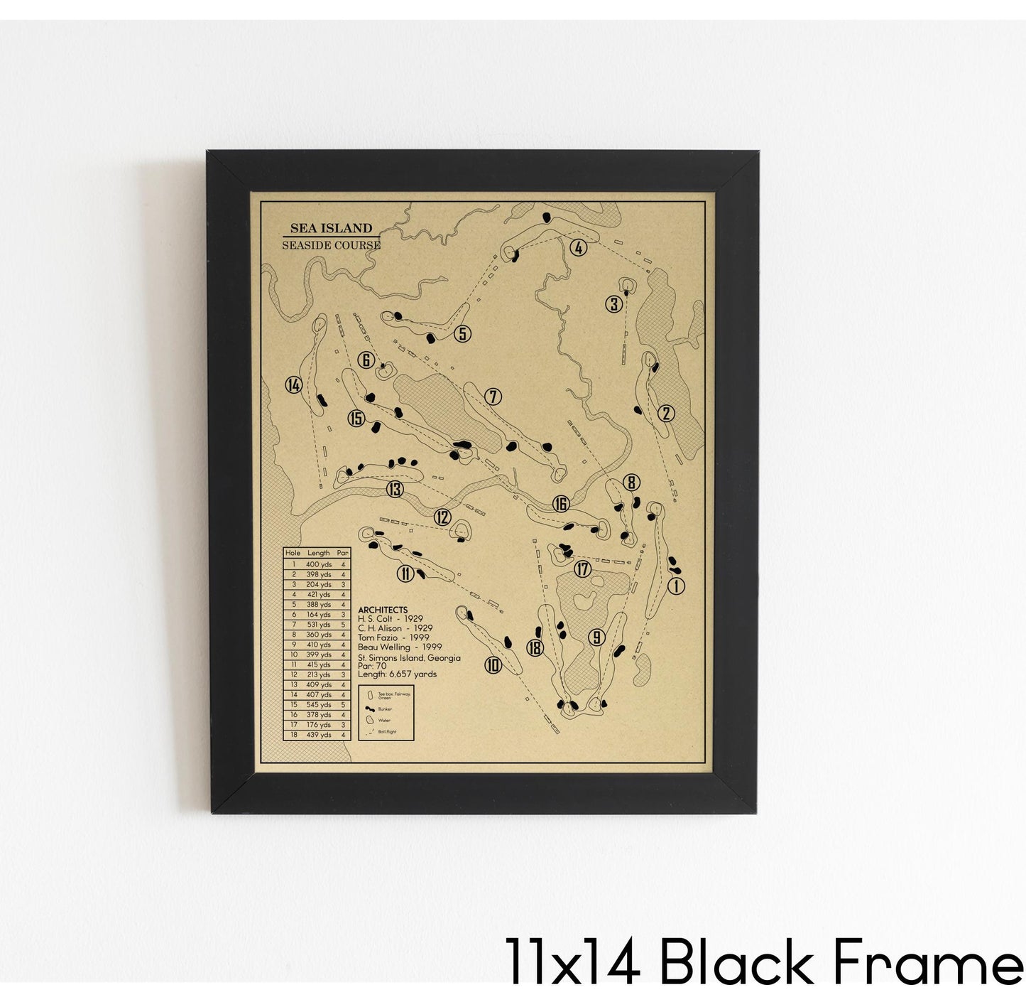 Seaside at Sea Island Golf Club Outline (Print)