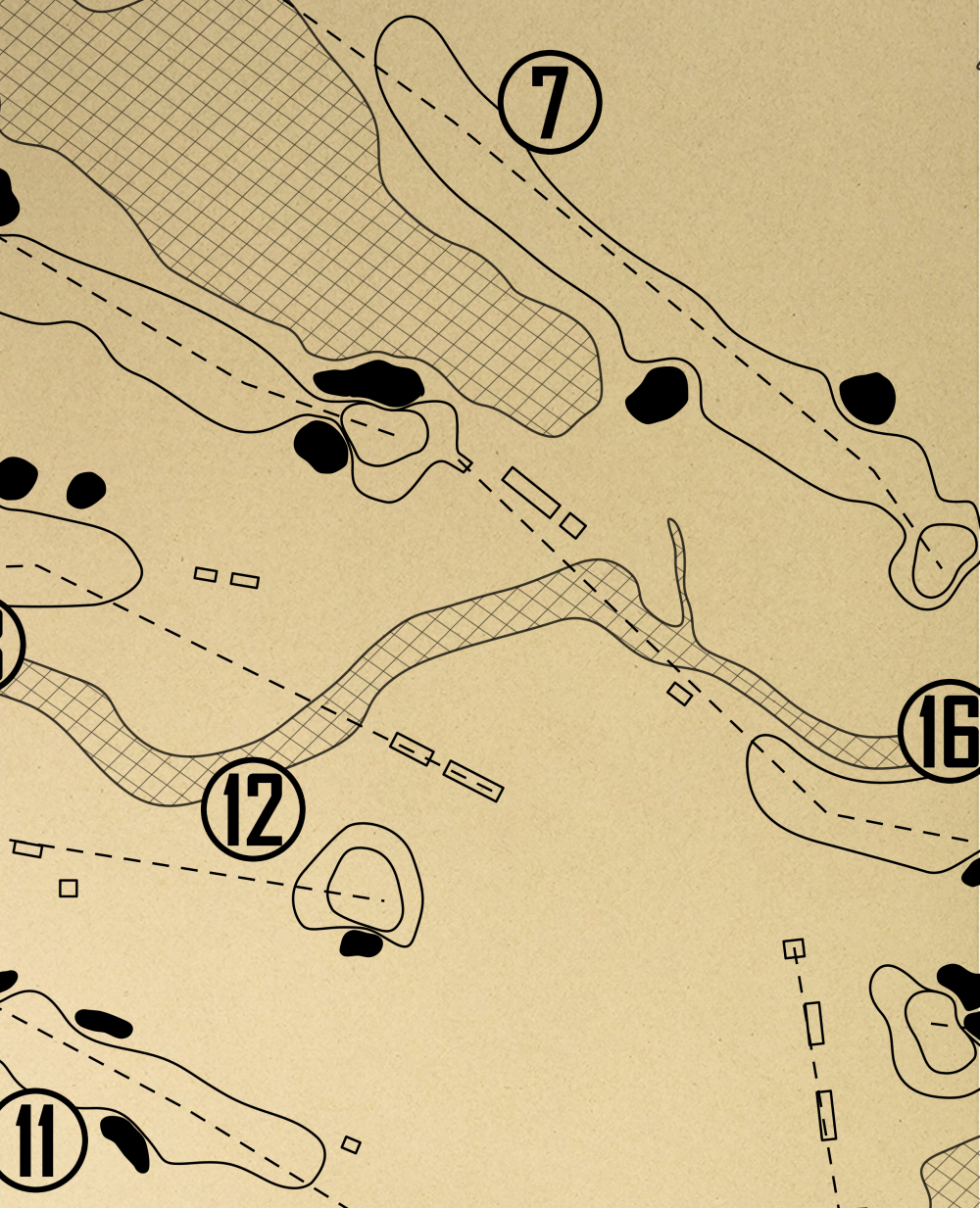 Seaside at Sea Island Golf Club Outline (Print)