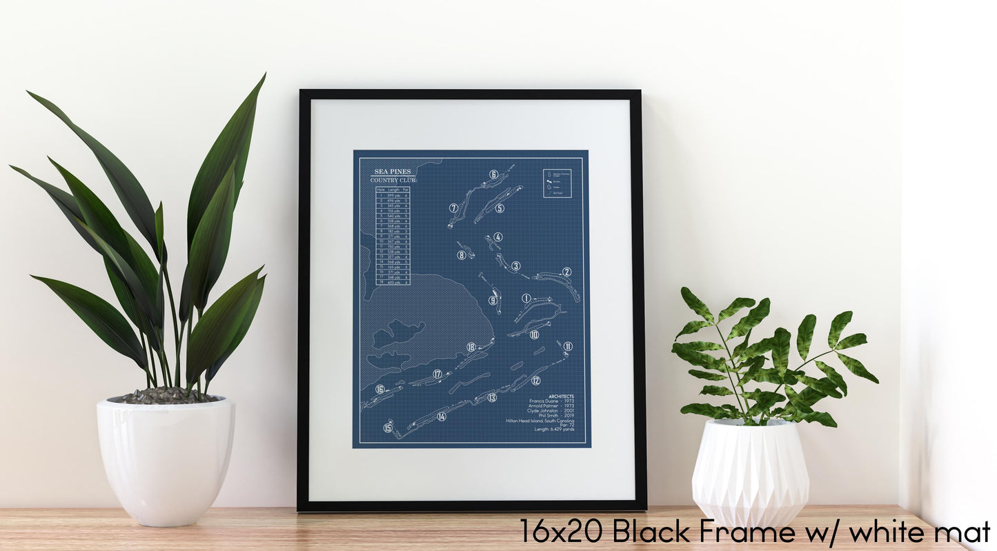 Sea Pines Country Club Blueprint (Print)