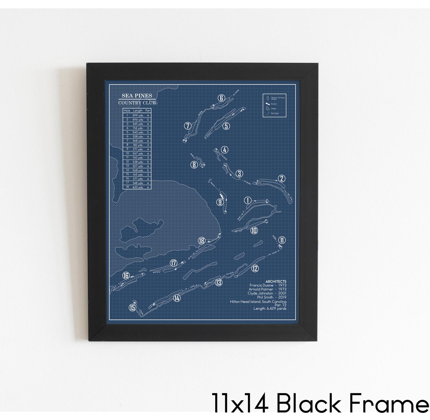 Sea Pines Country Club Blueprint (Print)