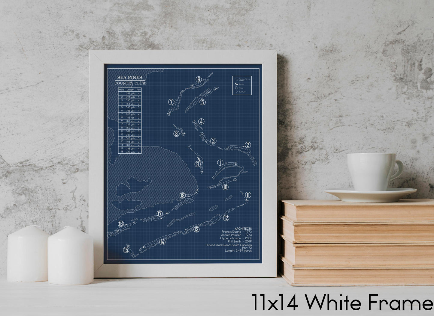 Sea Pines Country Club Blueprint (Print)