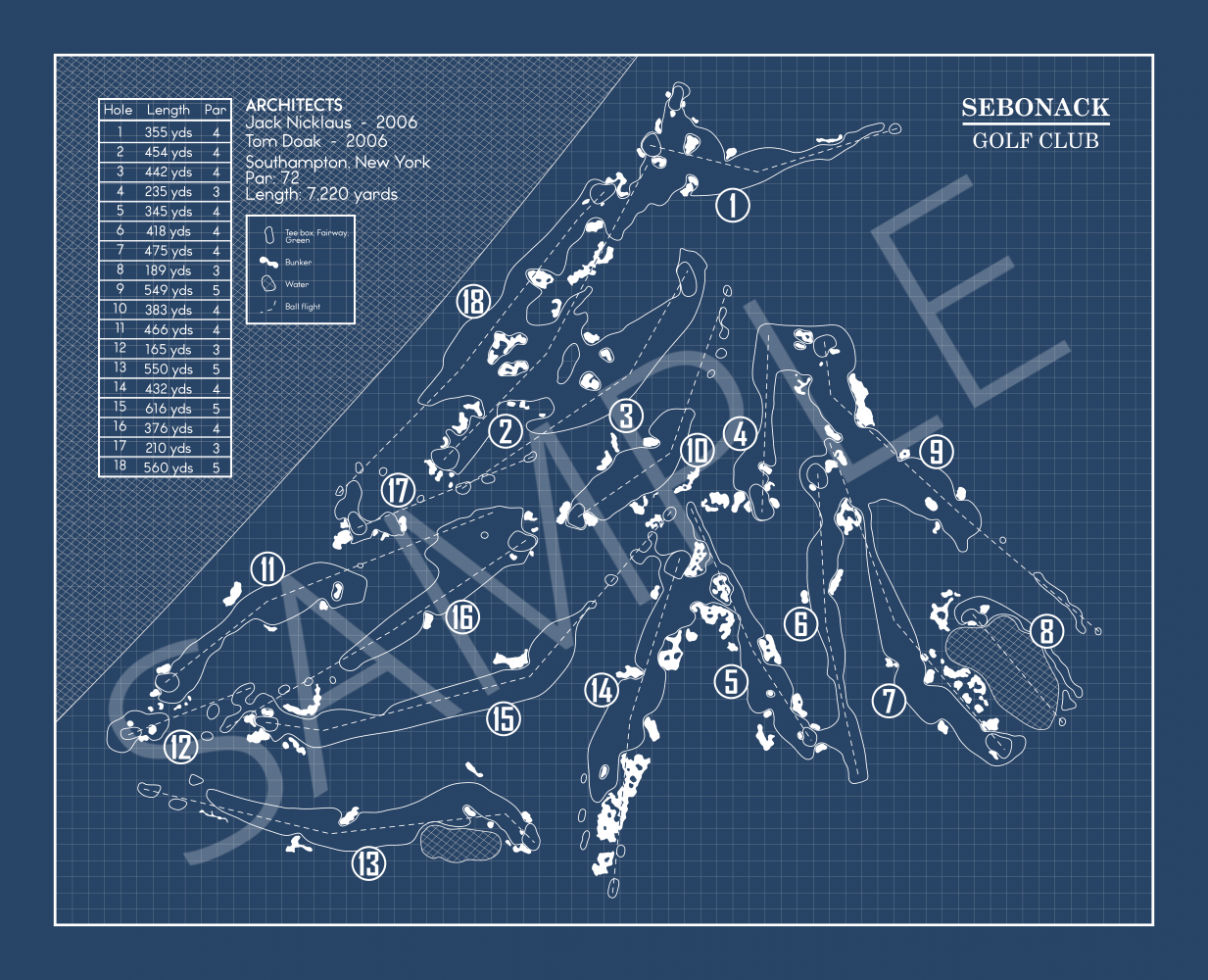 Sebonack Golf Club Blueprint (Print)