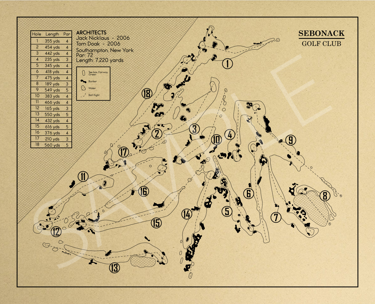 Sebonack Golf Club Outline (Print)
