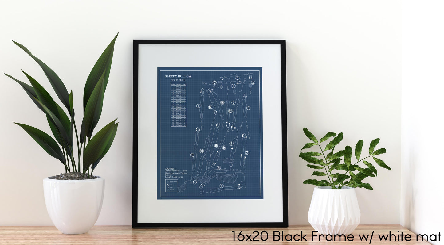 Sleepy Hollow Golf Club Blueprint (Print)