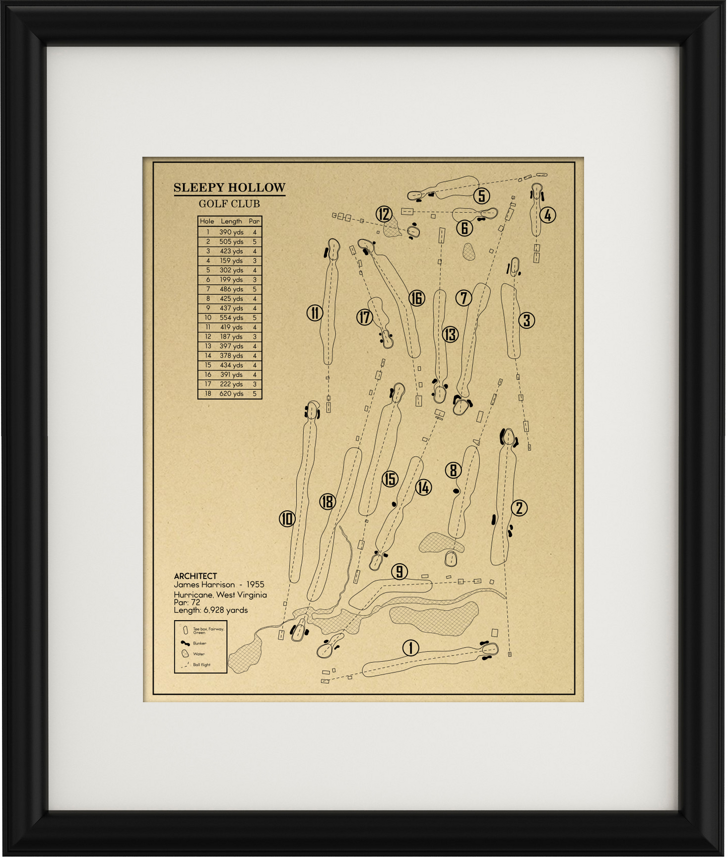 Sleepy Hollow Golf Club Outline (Print)