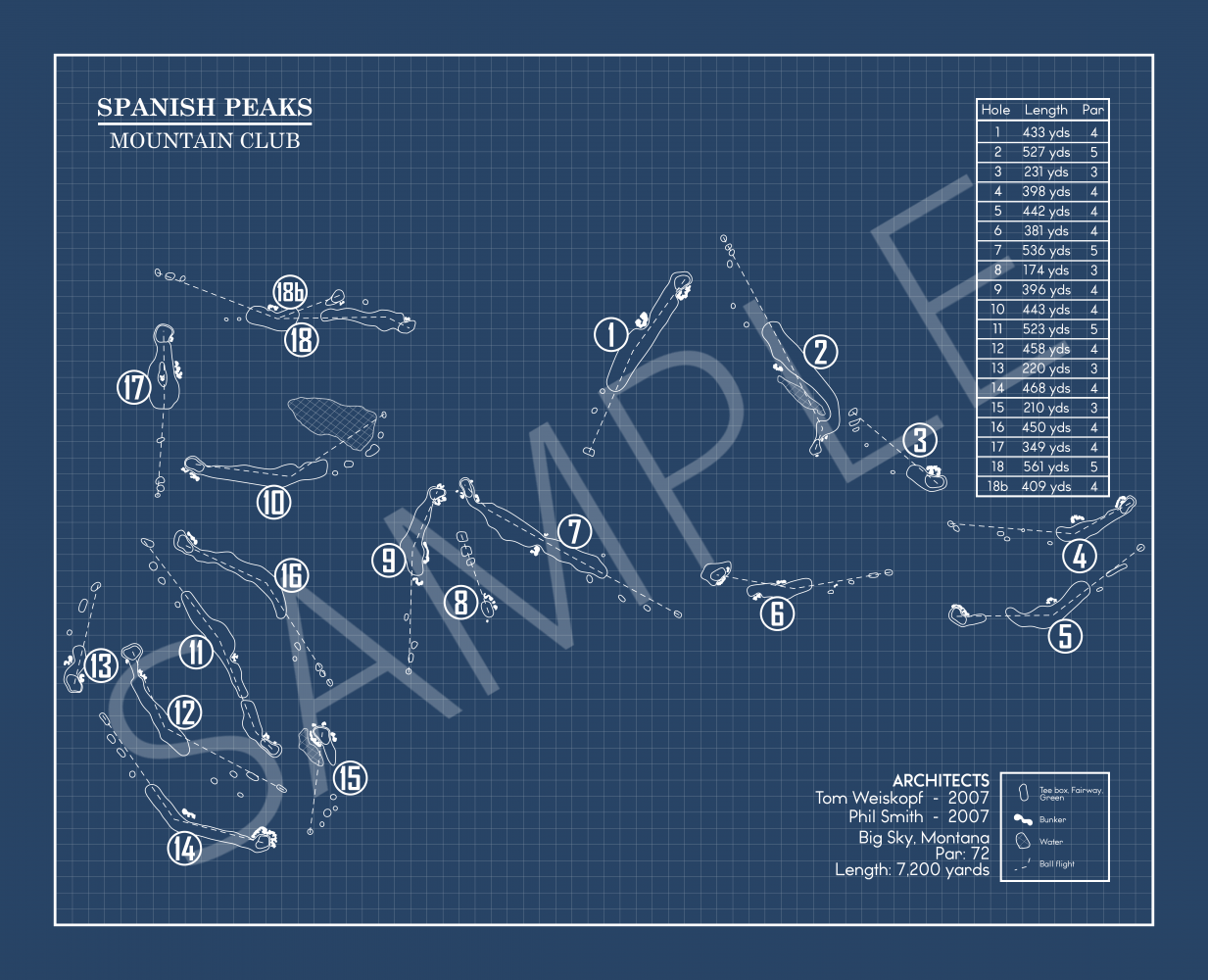Spanish Peaks Mountain Club Blueprint (Print)
