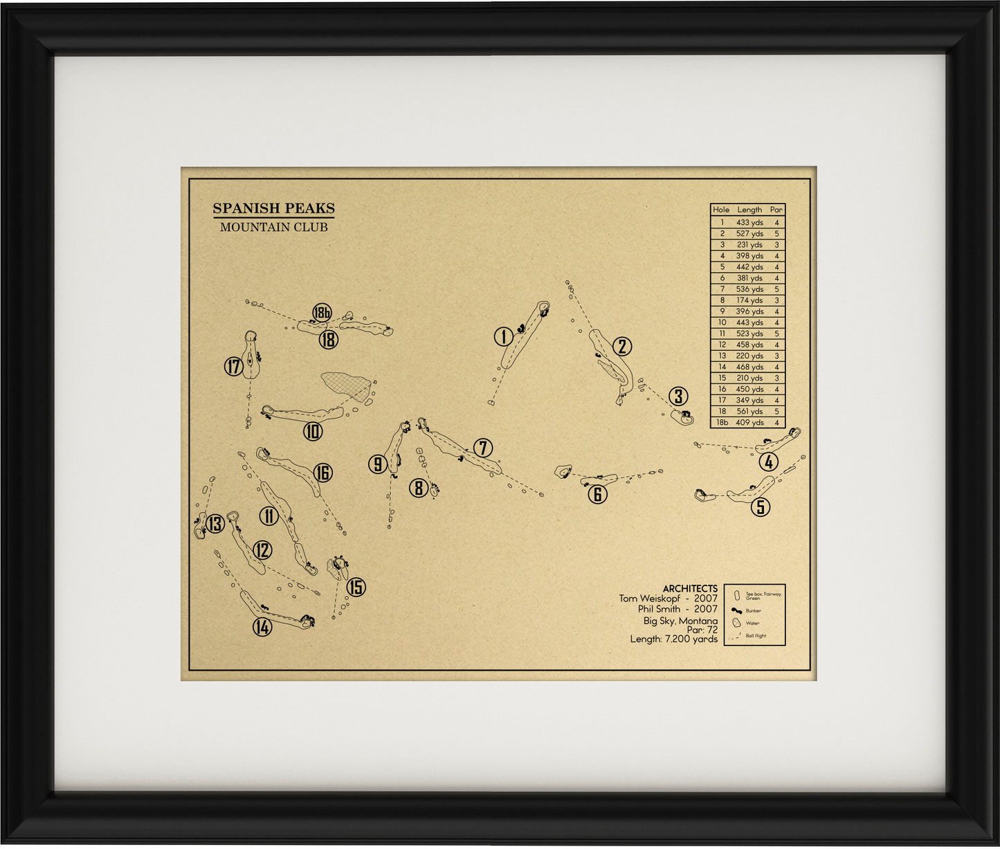 Spanish Peaks Mountain Club Outline (Print)