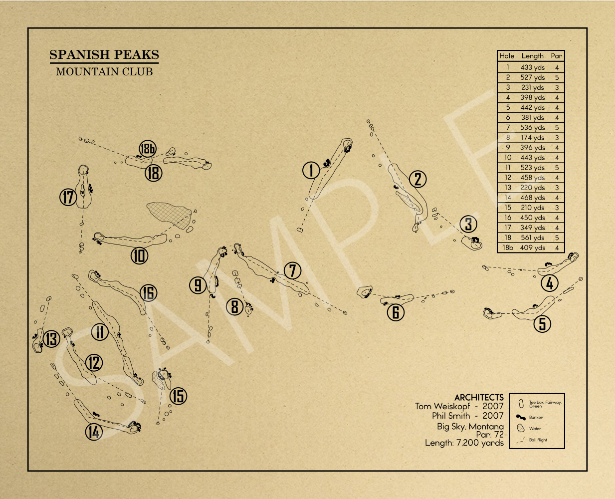 Spanish Peaks Mountain Club Outline (Print)