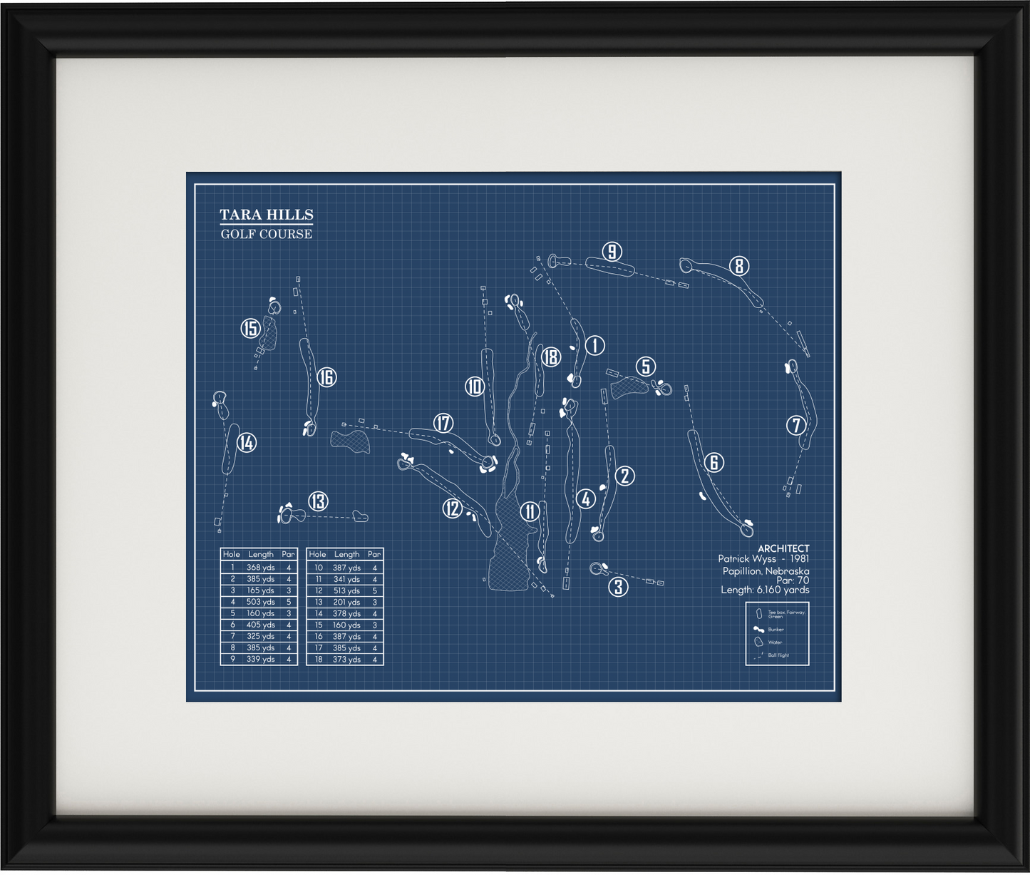Tara Hills Golf Course Blueprint (Print)