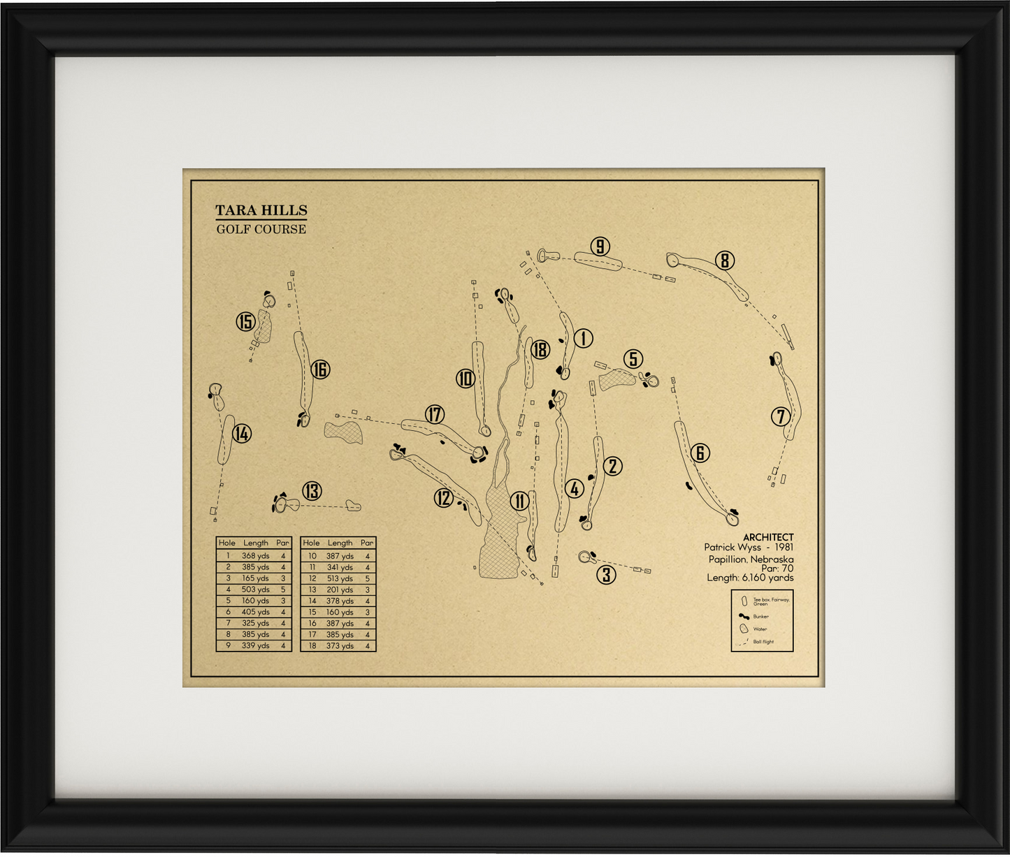 Tara Hills Golf Course Outline (Print)