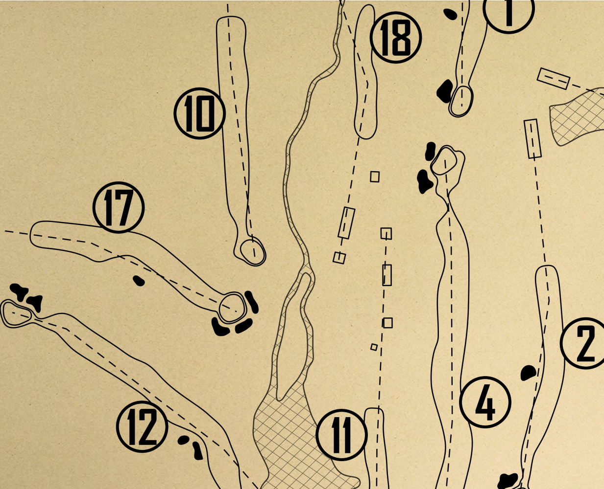 Tara Hills Golf Course Outline (Print)