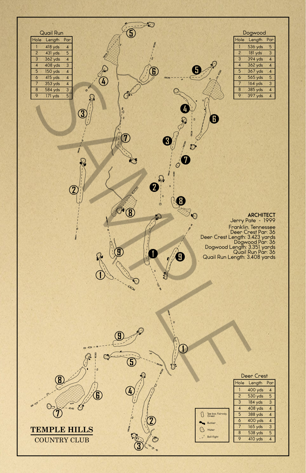 Temple Hills Country Club Outline (Print)