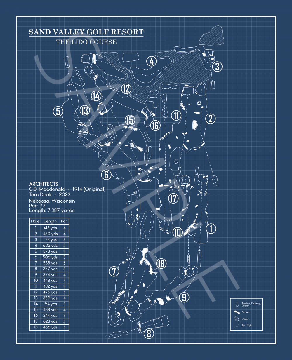 The Lido Course at Sand Valley Golf Resort Blueprint (Print)