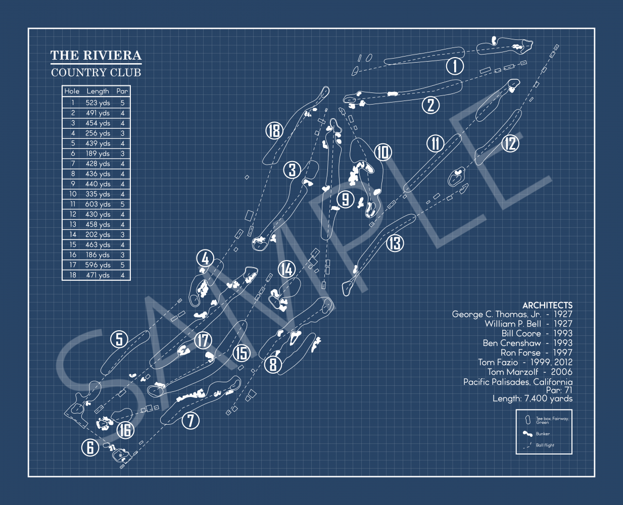 The Riviera Country Club Blueprint (Print)