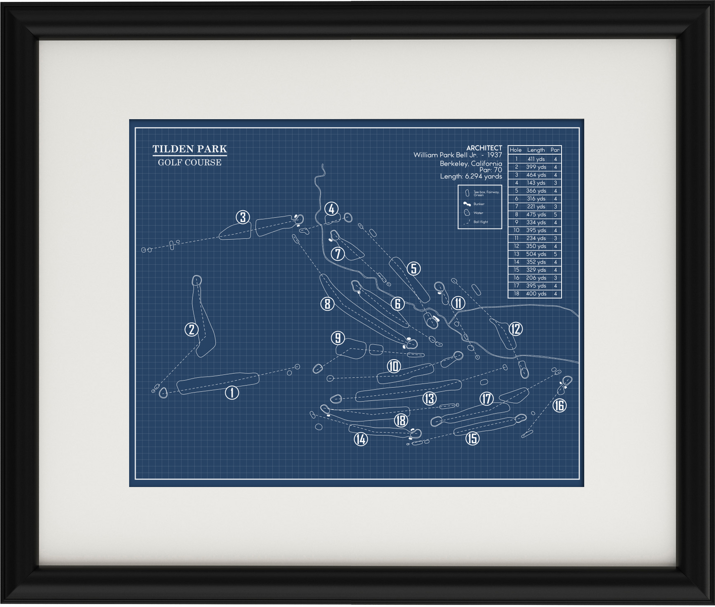 Tilden Park Golf Course Blueprint (Print)
